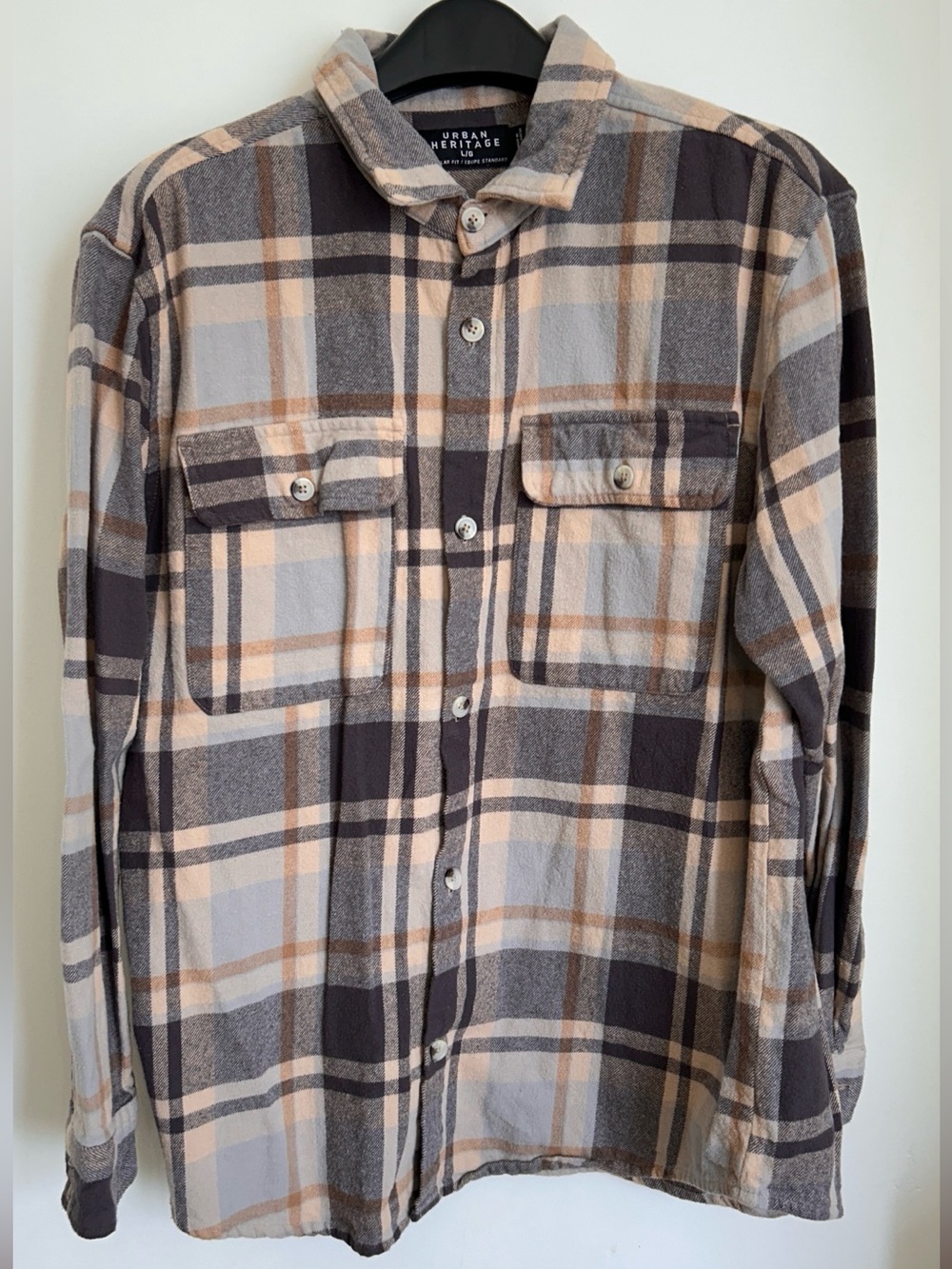URBAN HERITAGE PLAID FLANNEL BUTTON DOWN SHIRT